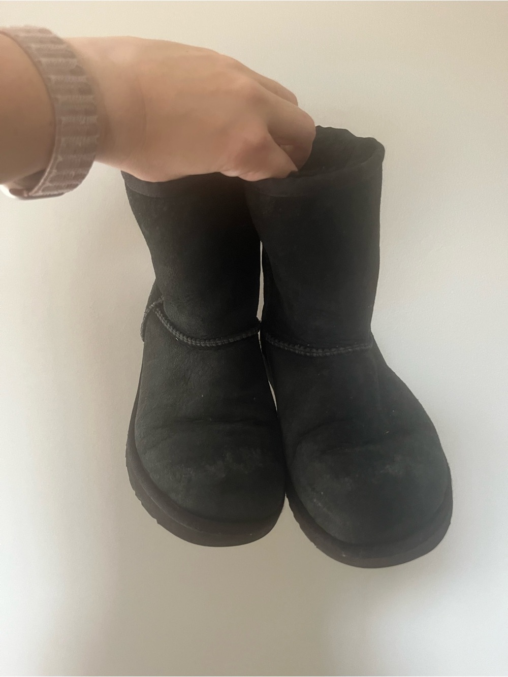 UGG Classic Suede Mid-Calf Winter Boots - Black